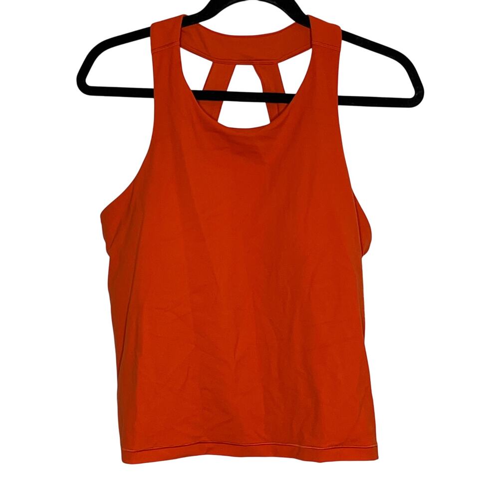 Athleta XL NEW Transcend Support‎ Top Tank Orangish Red Open Strappy Back